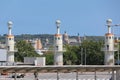 Lighthouse Towers inside Parc de lÃ¢â¬â¢Espanya Industrial in Barcelona, Spain